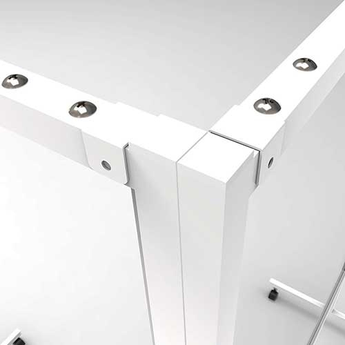 ナカバヤシ キャスター付き アクリルパーティションコーナー連結金具 ホワイト PTS-CR01W