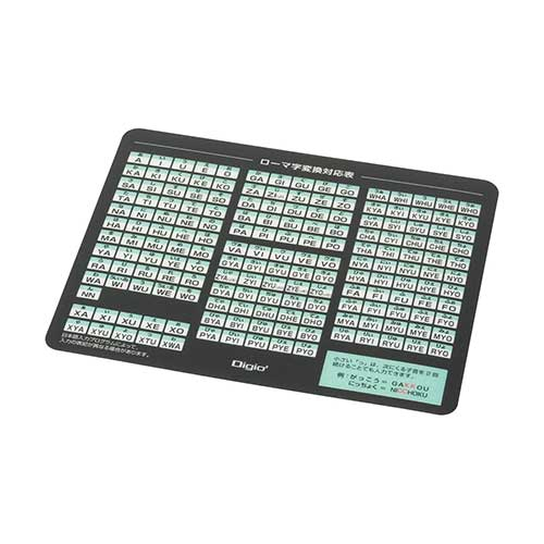 ローマ字マウスパッド/ブラック MUP-928BK