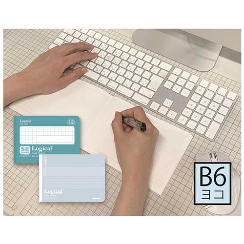 ナカバヤシ ロジカル・ケアタッチ・抗ウイルス表紙ノート B6ヨコサイズ・方眼5mm ピンク HB6-H501E-P