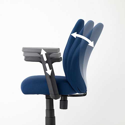 ナカバヤシ 上下昇降肘/ブラック CA-A801BK