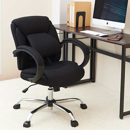 ナカバヤシ サポートクッションエグゼクティブチェア/ブラック CCF-601-BK