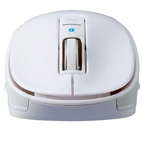 BT5 静音3ボタンBlueLEDマウス/ホワイト MUS-BKT174W　(tm)　