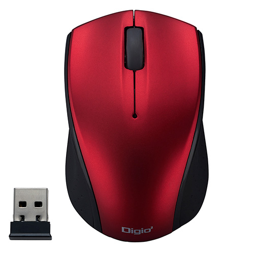 ナカバヤシ 小型無線3ボタンBlueLEDマウス MUS-RKT160R レッド (tm)