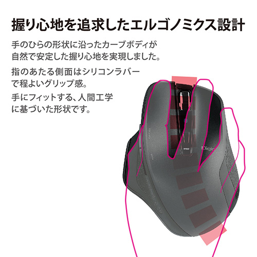 ナカバヤシ Digio2 無線静音5ボタンBlue LEDマウス MUS-RKF155BL ブルー (tm)