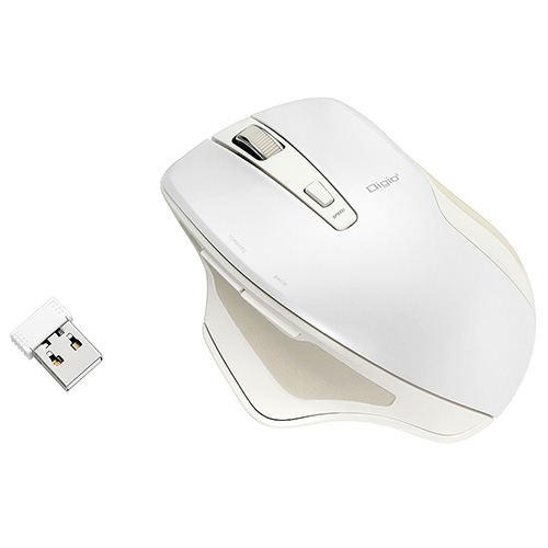 ナカバヤシ Digio2 無線静音5ボタンBlue LEDマウス MUS-RKF155W ホワイト (tm)
