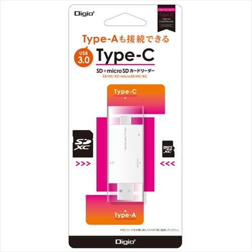 ナカバヤシ USB3.0Type-Cカードリーダー・ライター ホワイト CRW-DC3SD71W (tm)