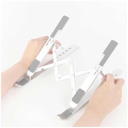 折りたたみノートPC・タブレットスタンド アルミ/シルバー NPA-001SL (tm)