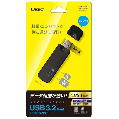 USB3.2Gen1(3.0) SDカードリーダー/ブラック CRW-3SD74BK (tm)