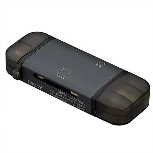 USB3G1 Type-C&Aアルミカードリーダー/グレー CRW-DC3SD76GY (tm)
