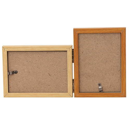 ナカバヤシ ツートン フォトフレーム L・チェキ 2面 ブラウン F-TMS-111-2-BR