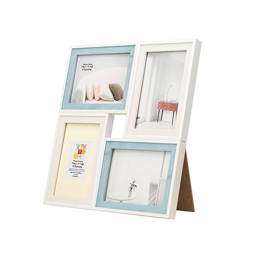 ナカバヤシ ツートン フォトフレーム L・チェキ 4面 ブルー F-TMS-111-4-B