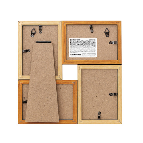 ナカバヤシ ツートン フォトフレーム L・チェキ 4面 ブラウン F-TMS-111-4-BR