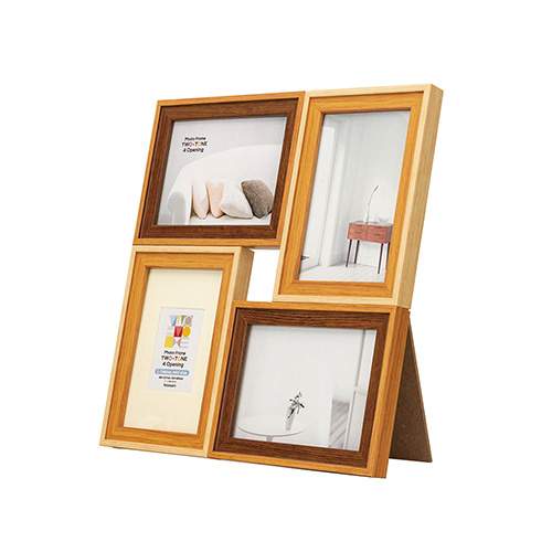 ナカバヤシ ツートン フォトフレーム L・チェキ 4面 ブラウン F-TMS-111-4-BR