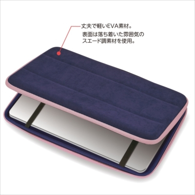 ナカバヤシ 11.6インチ汎用PCセミハードケース/ネイビー×ピンク SZC-FC112001NBP (tm)