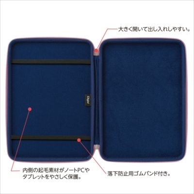 ナカバヤシ 11.6インチ汎用PCセミハードケース/ネイビー×ピンク SZC-FC112001NBP (tm)