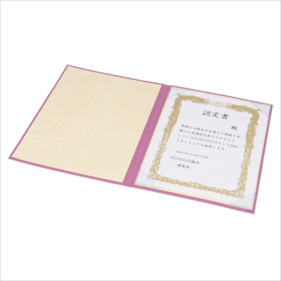 ナカバヤシ 証書ファイル Cタイプ A4 紙製クロス 桃 FSP-A4C-P