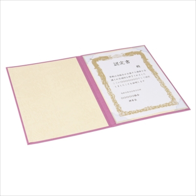 ナカバヤシ 証書ファイル Cタイプ A4 紙製クロス 桃 FSP-A4C-P
