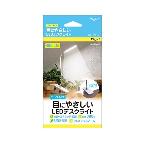 USB LEDデスクライト クリップタイプ/ホワイト UA-LED010W(tm)