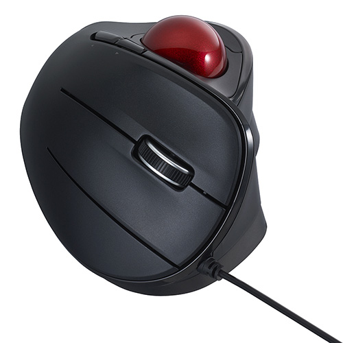 角度可変スタンド付き。有線親指5ボタン光学式トラックボール/ブラック MUS-TUIF181BK(tm)