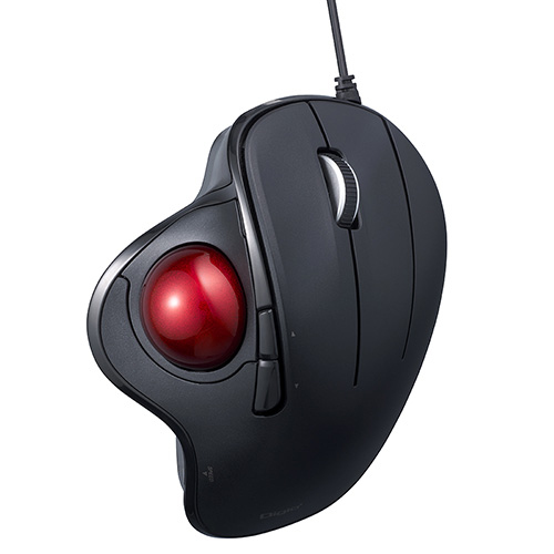 角度可変スタンド付き。有線親指5ボタン光学式トラックボール/ブラック MUS-TUIF181BK(tm)