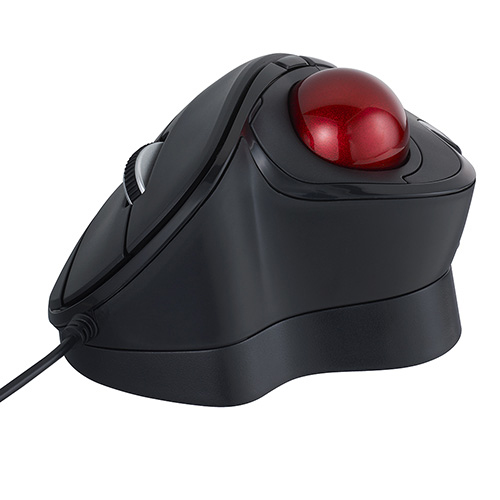 角度可変スタンド付き。有線親指5ボタン光学式トラックボール/ブラック MUS-TUIF181BK(tm)