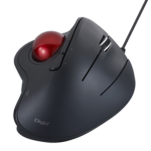 角度可変スタンド付き。有線親指5ボタン光学式トラックボール/ブラック MUS-TUIF181BK(tm)