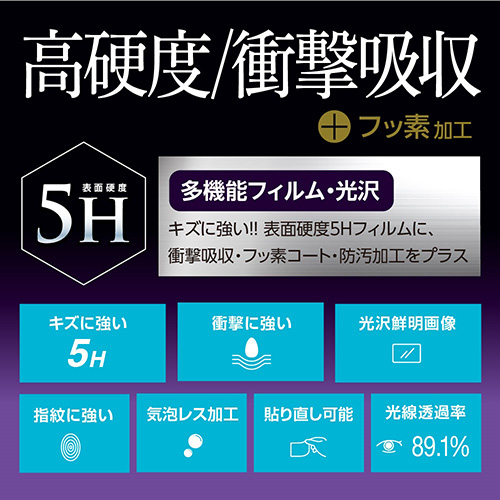 Switch  有機ELモデル用ティスプレイ保護フィルム/高硬度(5H)・衝撃吸収 GAF-SWEFPK5H(tm)