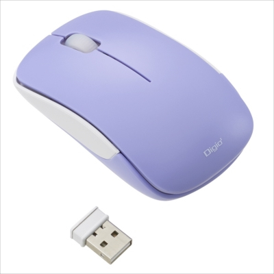 無線3ボタンBlueLEDマウス/パープル MUS-RKT186PUR (tm)