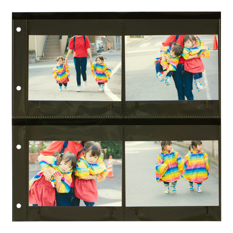 【WEB限定品】ナカバヤシ セラピーカラー バインダーアルバム（TCPK-LY） 専用 替台紙 リフィル L判タテヨコ4面 ポケット替台紙 10枚セット  TCPK-LY-4L-10