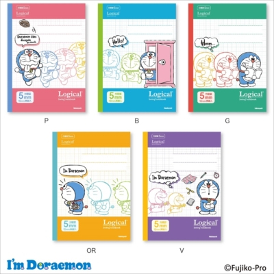 ナカバヤシ スイング・ロジカル方眼ノート/セミB5/方眼5mm(10mm実線入)/アイムドラえもん/ポップ HB5-H510-5P