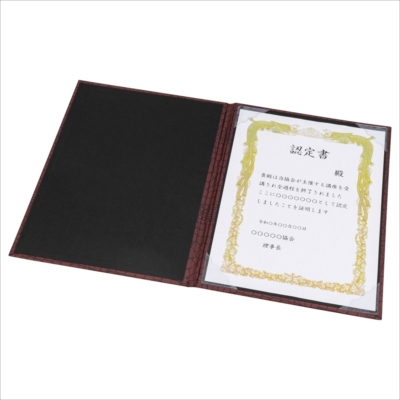 ナカバヤシ 証書ファイル Cタイプ A4 紙製クロス・クロコダイルマット ピンク FSPM-A4C-P