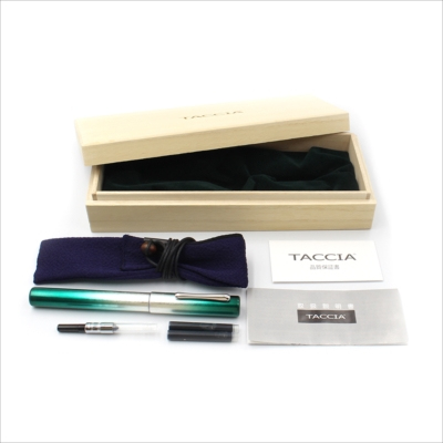 TACCIA 裾濃銀箔漆万年筆 琥珀玉(こはくぎょく)-F TSG-14F-KG-F