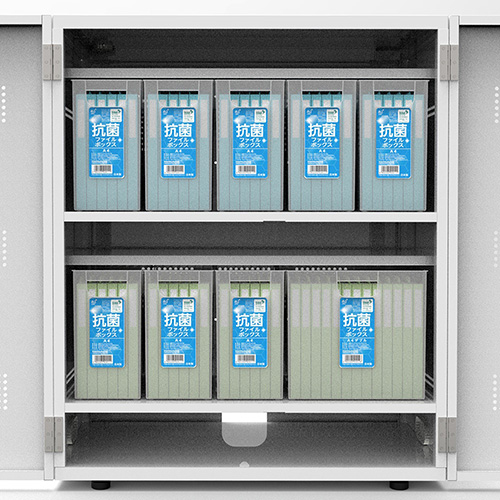 ナカバヤシ 抗菌ファイルボックスA4/クリアホワイト FBK-E04-CW