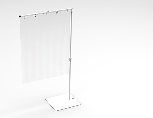 ナカバヤシ 飛沫防止防炎シートスタンド スライドMサイズ/ホワイト PTS-SL4070W