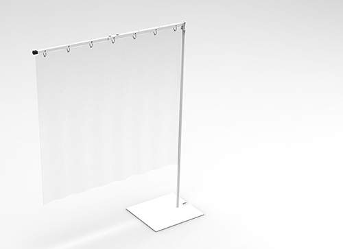 ナカバヤシ 飛沫防止防炎シートスタンド スライドLサイズ/ホワイト PTS-SL6010W