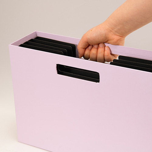 ナカバヤシ ハウスタディ 仕切りケース付きファイルボックス ラベンダー HSD-FB01LA