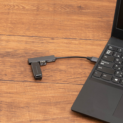 ナカバヤシ アルミ極薄USBハブ【STIX】シリーズ USB2.0 2ポートハブ/グレー UH-2532GY (tm)