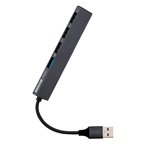 ナカバヤシ アルミ極薄USBハブ【STIX】シリーズ USB3.2Gen1+2.0 4ポートハブ/グレー UH-3254GY (tm)
