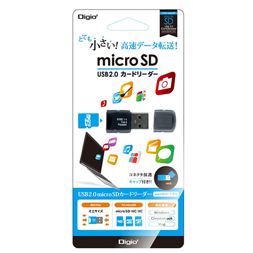 ナカバヤシ USB2.0カードリーダー・ライター /ブラック CRW-MSD79BK (tm)