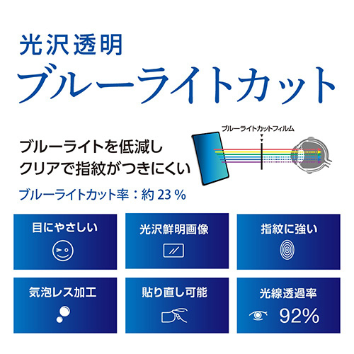 ナカバヤシ iPhoneSE(第3.2世代)用液晶保護フィルム 光沢透明ブルーライトカット SMF-IP221FLKBC (tm)