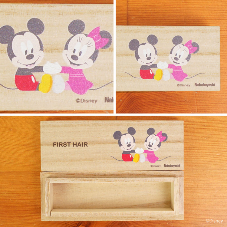 ナカバヤシ ディズニーキャラクター 桐 胎毛ケース ヘアケース ベビーミッキー&ベビーミニー IT-HAICS-D-01