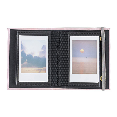 ナカバヤシ チェキ用ポケットアルバム20枚収納 大理石風 ピンク A-CK-201-P