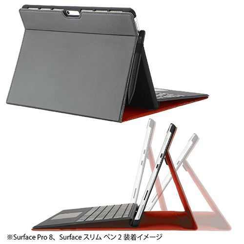 ナカバヤシ Surface Pro 8用 ハードケースカバー/グレー TBC-SFP2107GY