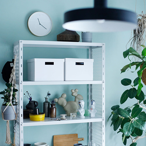 FeC&D/メッシュシェルフ/ホワイト FECAD-SH-W【別注】