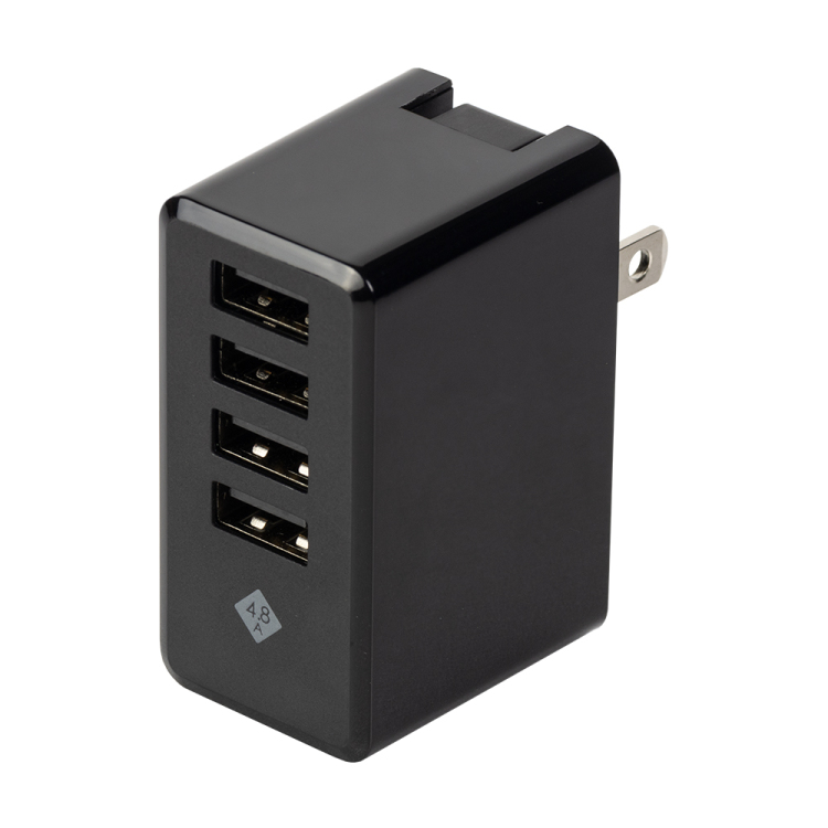 ナカバヤシ 4.8A 4ポートUSB充電器/BK JYU-ACU03BK (tm)