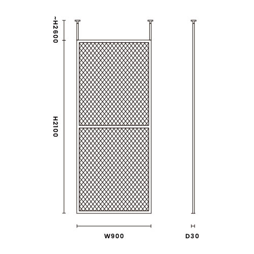 FeC&D/メッシュパーテーション/ホワイト FECAD-PA-W【別注】