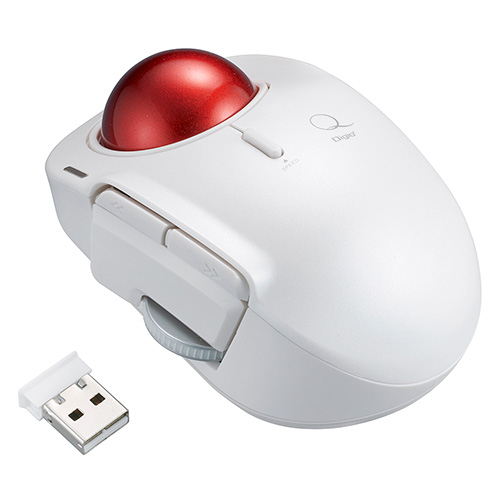 ナカバヤシ 【Qシリーズ】小型無線5ボタンレーザー式人差し指トラックボール/ホワイト(tm)