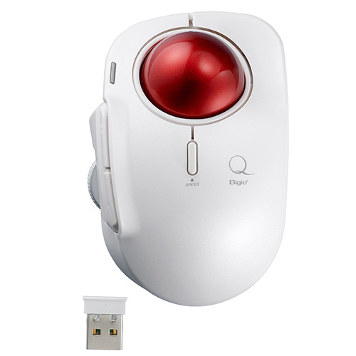 ナカバヤシ 【Qシリーズ】小型無線5ボタンレーザー式人差し指トラックボール/ホワイト(tm)