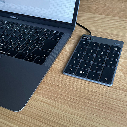 ナカバヤシ Mac用有線薄型テンキーボード/グレーボディ×ブラックキー