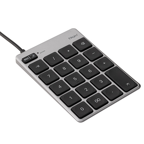 ナカバヤシ Mac用有線薄型テンキーボード/グレーボディ×ブラックキー